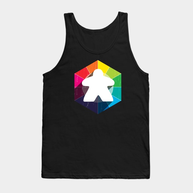 Hexagon Meeple Full Spectrum Tank Top by east coast meeple